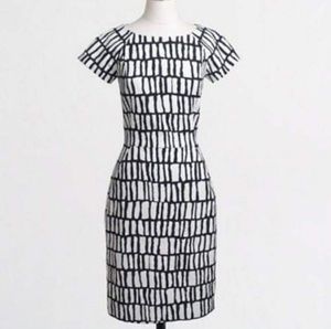 J Crew White Black Short-sleeve Dress, 10